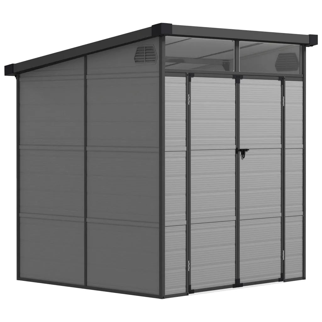 Casetta da giardino in plastica porta attrezzi 190x191x215 cm in grigio chiaro