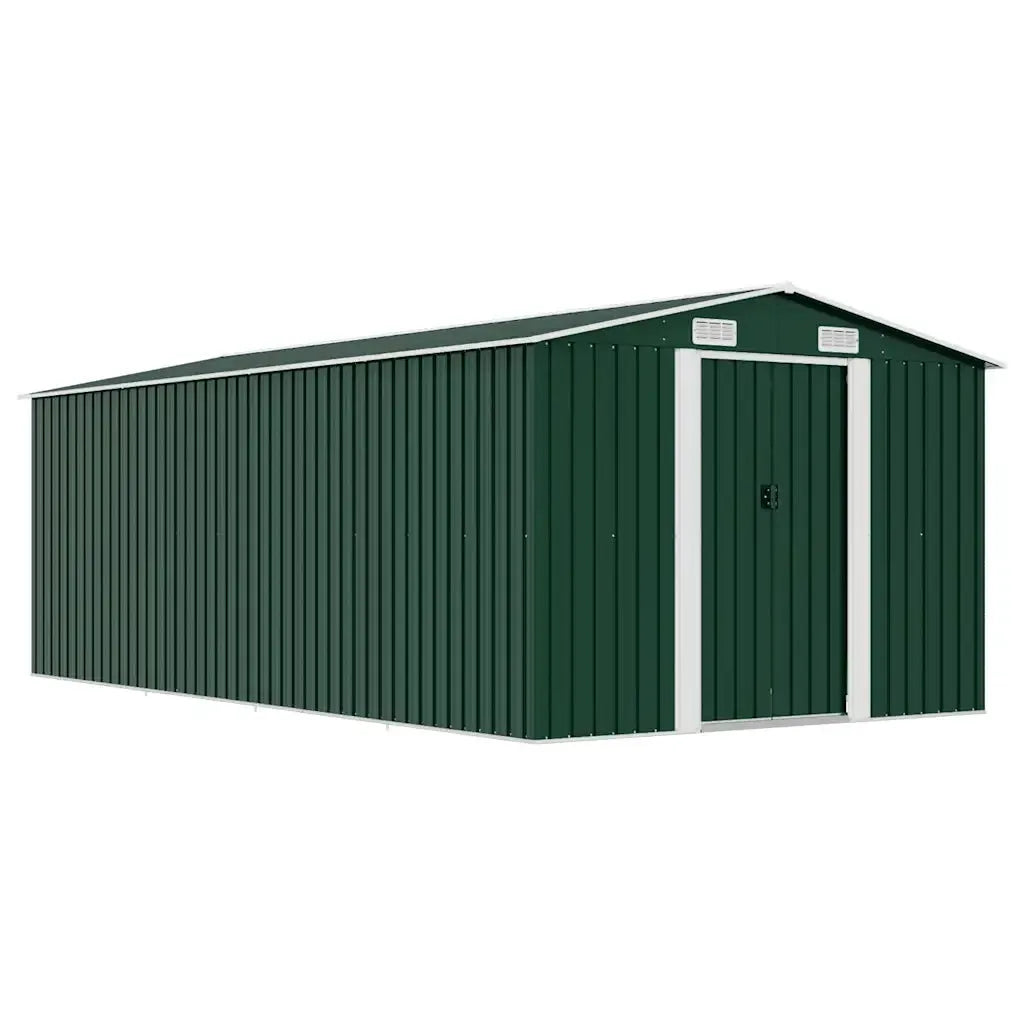 Casetta da giardino in metallo capanno da 257x489x181 cm in verde mxl 65812