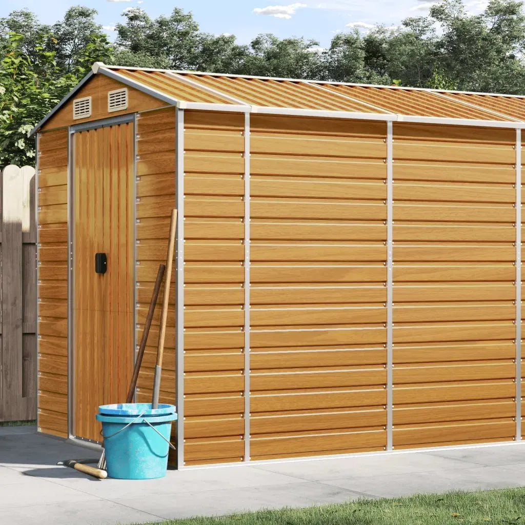 Capanno giardino marrone chiaro 191x980x198cm acciaio zincato 3188285
