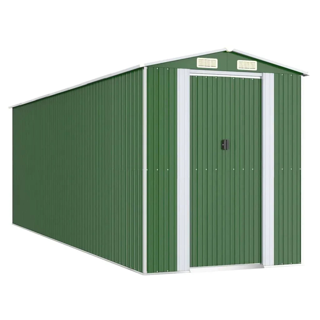Casetta da giardino in metallo per cabine ripostiglio per la casa per attrezzi per esterni robusta 192 x 606 x 223 cm acciaio zincato verde 02_0022366