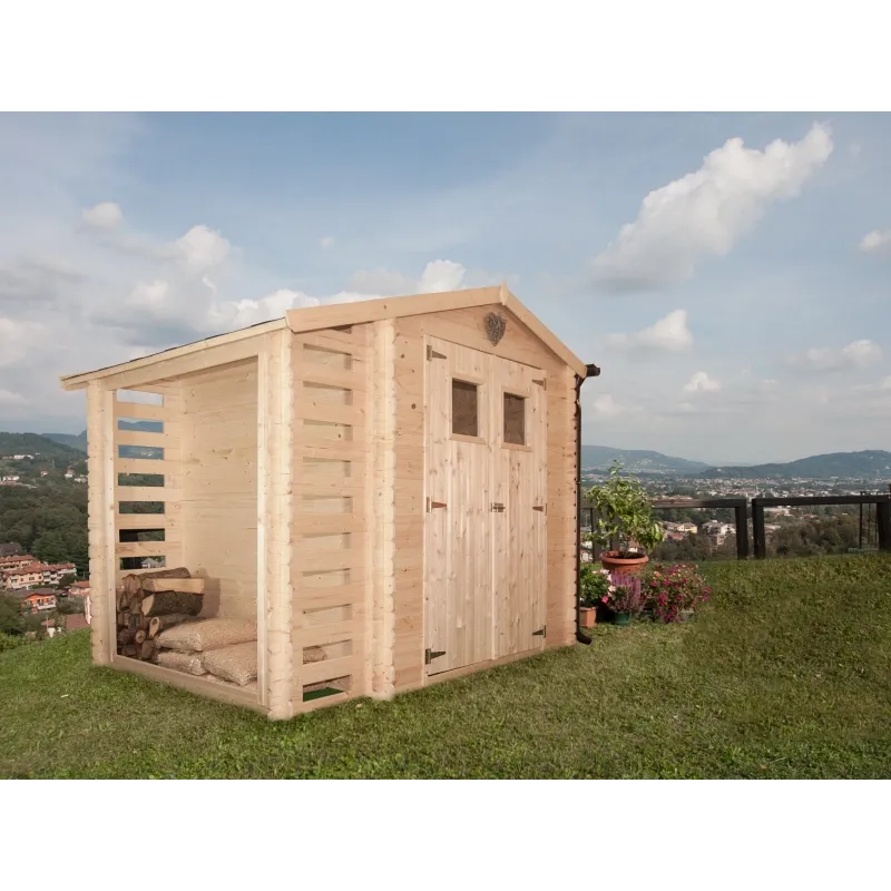 Casetta esterni vivere con legnaia ava 200X200 cm