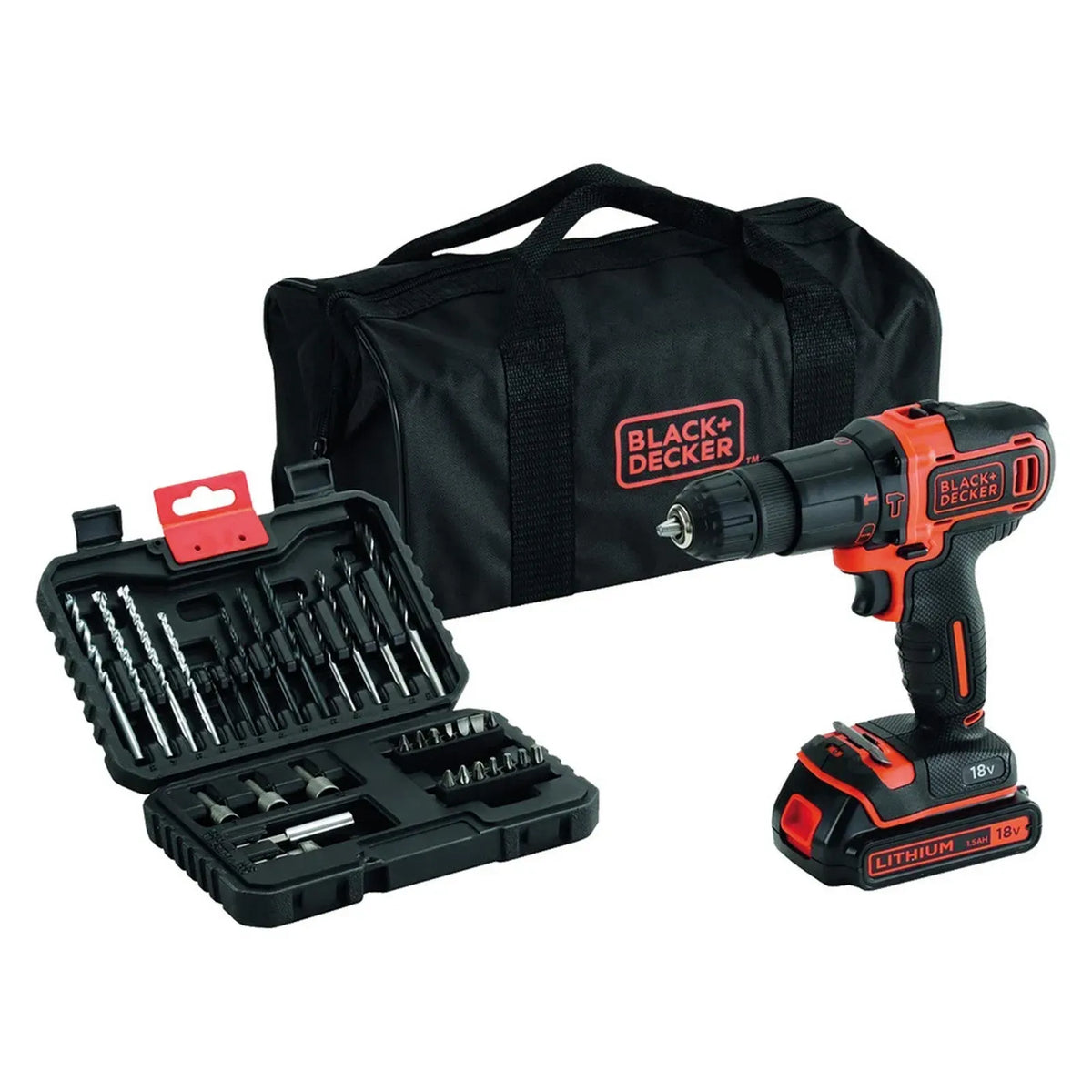 Trapano avvitatore batteria percussione bdc 18 V 1,5 Ah litio