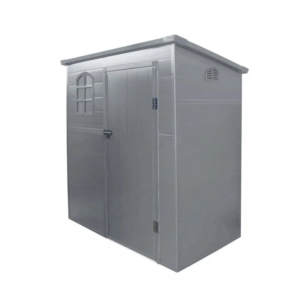 Casetta box giardino maison 191x111x194 h cm in plastica grigio chiaro