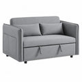 Divano 2 posti imbottito in tessuto poliestere grigio con tasche laterali e piedini neri 170 x 85 x 85 cm