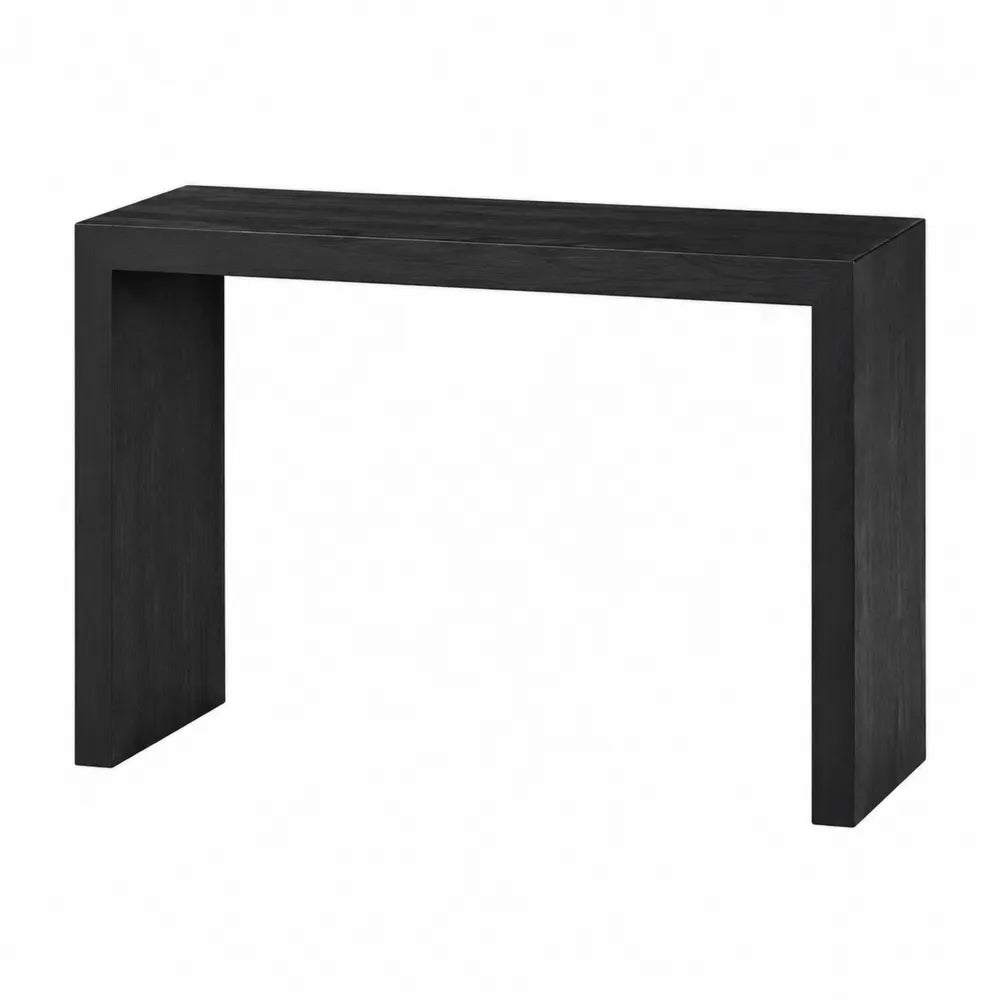 Tavolo consolle rettangolare in MDF effetto legno nero struttura in acciaio verniciato nero 120 cm x 35 cm x 80 cm