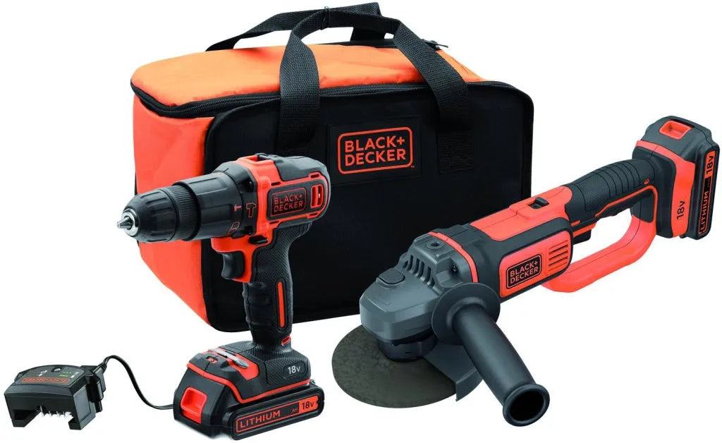 Trapano avvitatore modello BCK24D2S-QW, kit percussione+smerigliatrice 18 V 2 batterie 2,0 Ah