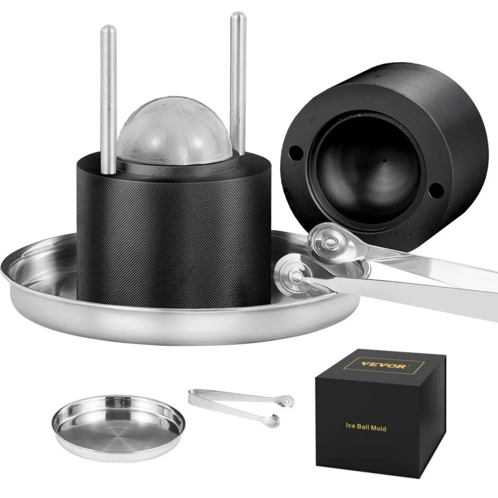 Kit pressa modello KH-B02-2, ghiaccio a sfera in alluminio diametro 61 mm, stampo sferico per cocktail e whisky nero