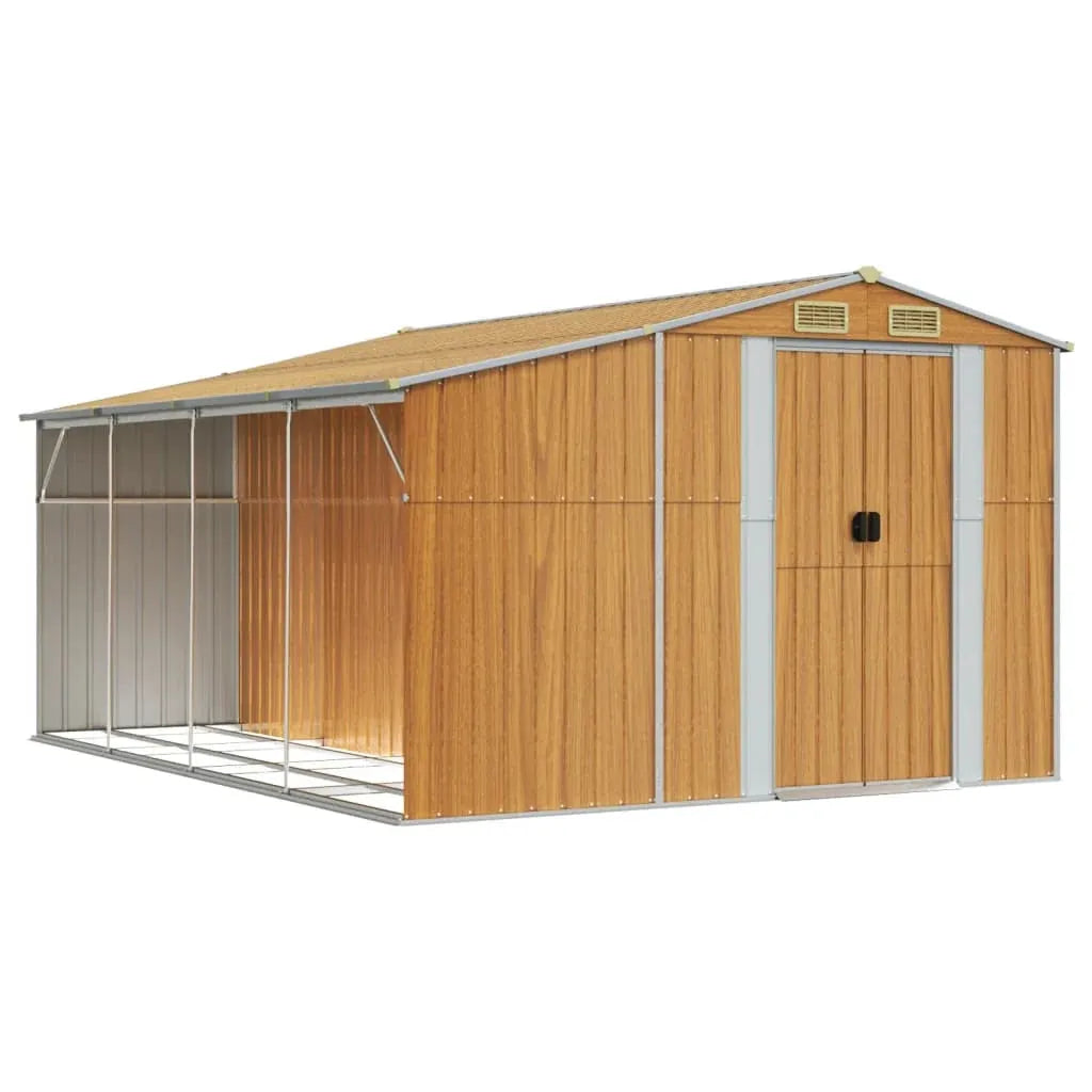 Casetta da giardino in metallo capannone per cabina per la casa per esterni per attrezzi robusto trasparente 277 x 365,5 x 179 cm acciaio zincato