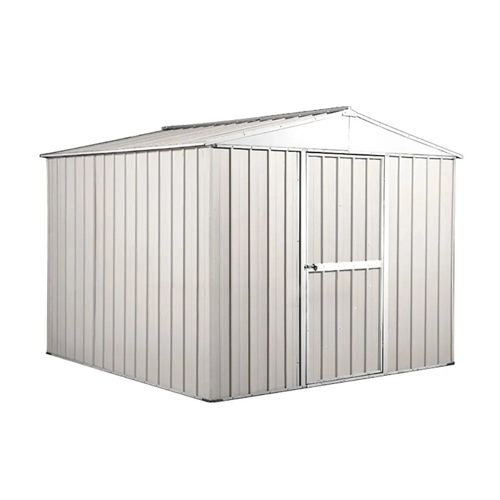 Casetta box giardino in lamiera di acciaio porta utensili 276x260x212 cm bianca