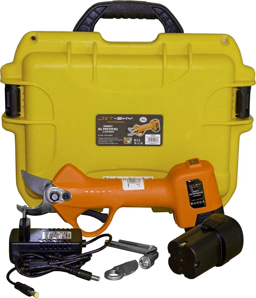 Forbice elettrica modello DJ-028, potatura jet-ski mm. 32, 2 batterie a litio 16.8 V 4 Ah