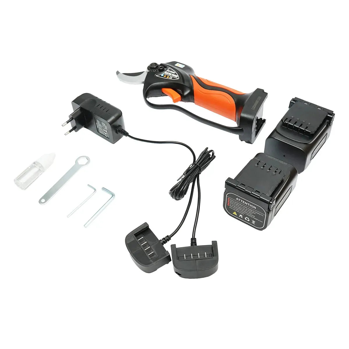 Forbici giardino elettriche da 900 W con 2 batterie agli ioni di litio da 16,8 V, diametro 0-32 mm