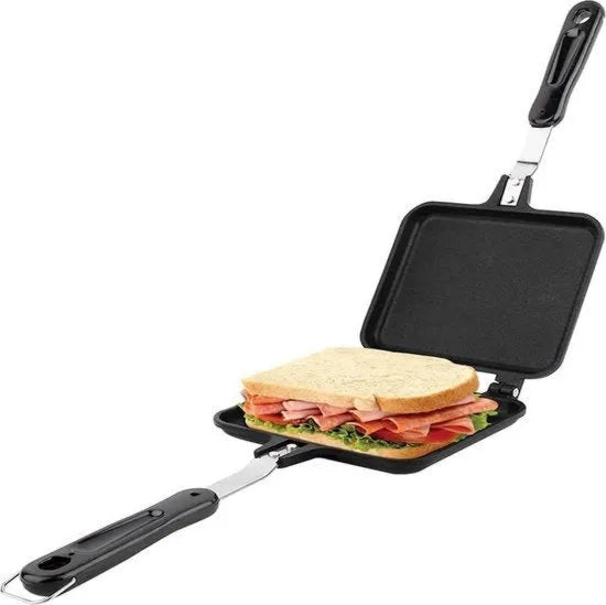 Piastra quadrata bifacciale antiaderente multifunzionale per uova, sandwich e omelette