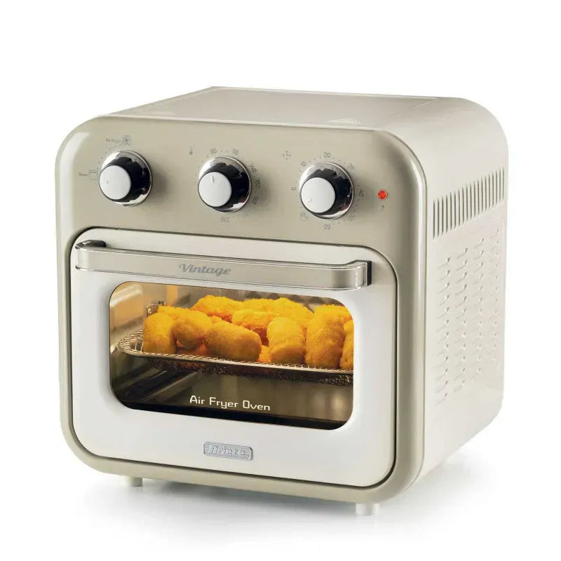 Forno elettrico friggitrice ad aria e vintage 16L 1400 W, accessori inclusi, beige