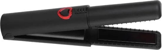 Stilizzante ioni negativi mini a batteria, per capelli corti e pony, 3 tasti di regolazione 160°c 180°c 200°c, nero