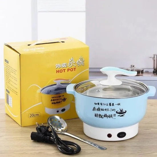 Mini cottura elettrica modello 400-800 W, 1.8L, sicurezza antisuperficie, potenza regolabile, parete interna in acciaio inossidabile