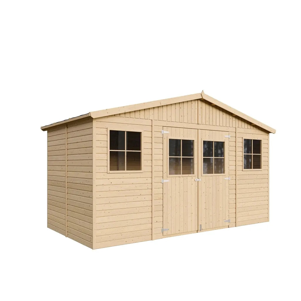 Casa modello M332+M332G, 8 m ², giardino in legno