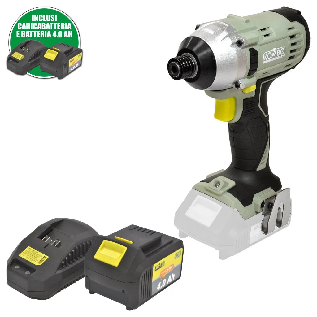 Avvitatore impulsi cordless + batteria 20 V 4.0 Ah