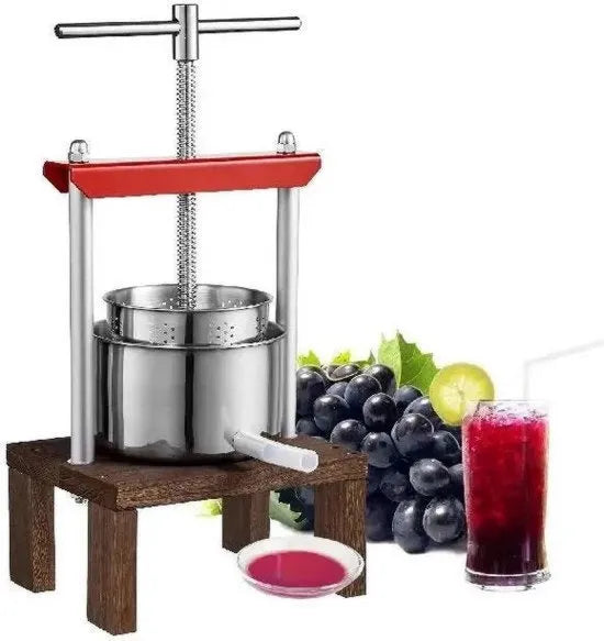 Pressa frutta manuale, 2L, spremifrutta, per olio d olive, acciaio inox, argento