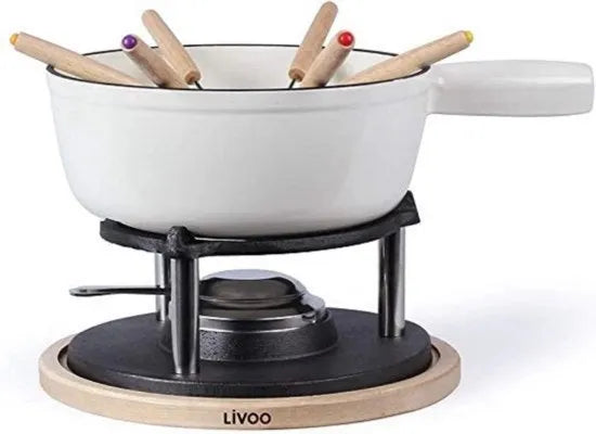Set fonduta, di cioccolato, di olio, di formaggio,. attrezzi