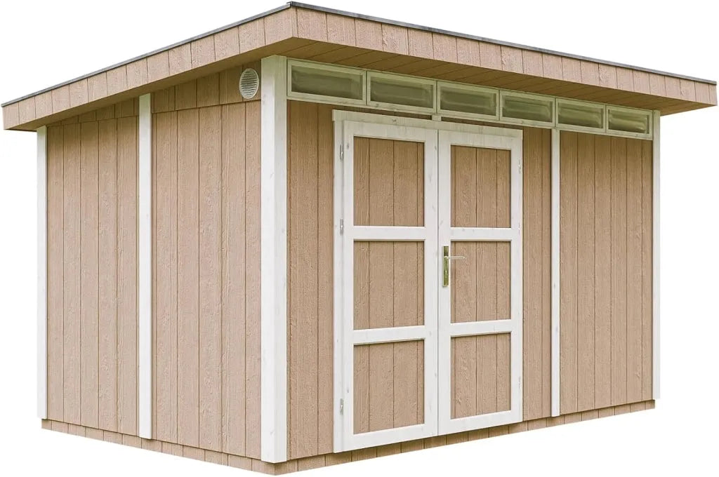 Casetta da giardino modelli M904A-TERRA e L412XW279CM, di qualit  premium 8,7m ², brown