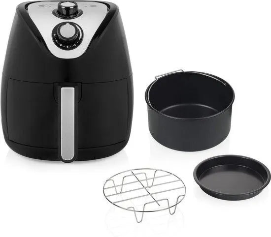 Airfryer xxl capacità litri 1500 watt, capacità 4,5, adatto per tutta la famiglia, nero