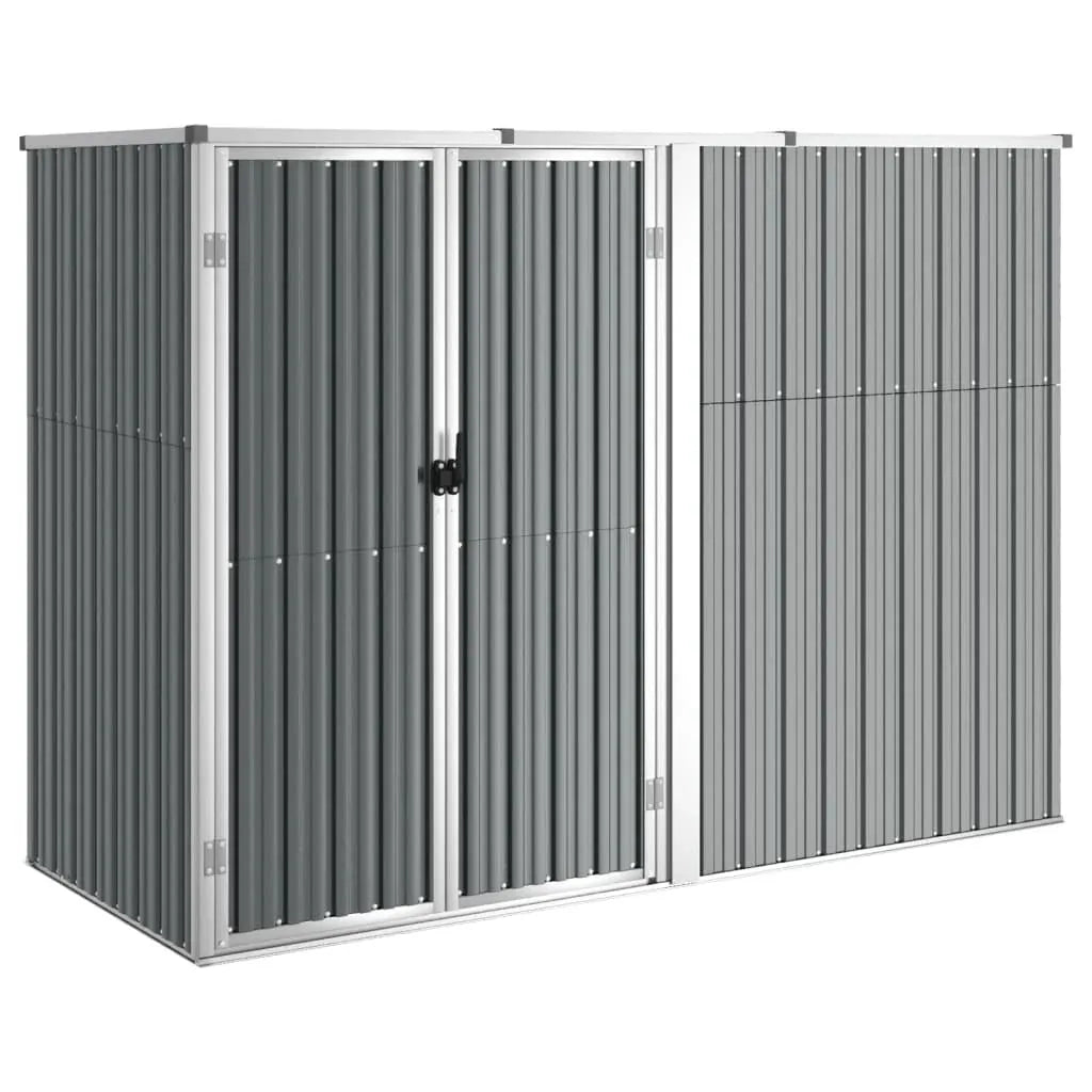 Casetta da giardino in metallo per capanni per ripostigli per attrezzi per esterni robusta 225 x 89 x 161 cm acciaio zincato grigio 02_0022416