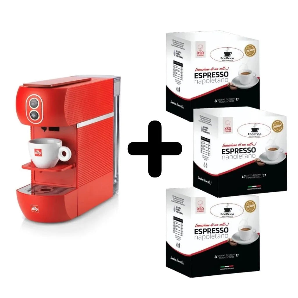 Macchina da caffè illy da caffè a cialda 44 mm rossa + napoletano 150 cialde